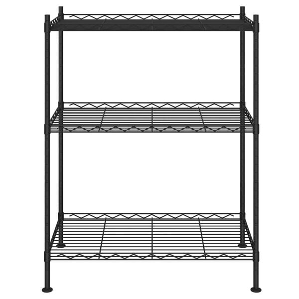 vidaXL Ραφιέρα Αποθήκευσης 3 Επιπέδων Μαύρη 60 x 35 x 76 εκ. 150 κιλά