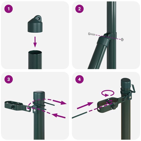 vidaXL Πό posts φράχτη 13 pcs Πράσινο Ø32mm 150 εκ