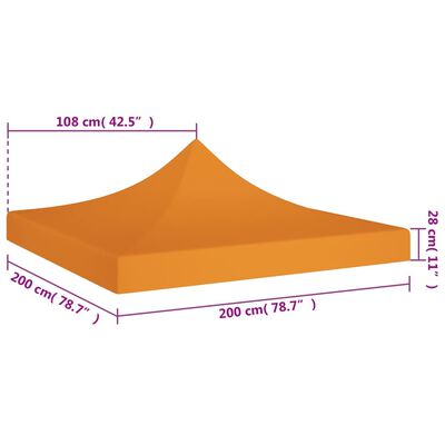 vidaXL Κάλυμμα Τέντας Εκδηλώσεων Πορτοκαλί 2 x 2 μ. 270 γρ/μ²