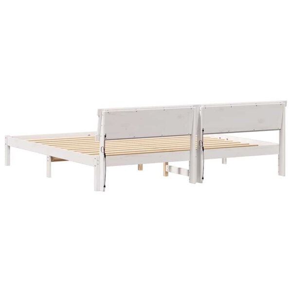 vidaXL Σκελετός Κρεβατιού Λευκό 200 x 200 cm Μασίφ ξύλο πεύκου