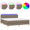 vidaXL &Kappa;&rho;&epsilon;&beta;ά&tau;&iota; Boxspring &mu;&epsilon; &Sigma;&tau;&rho;ώ&mu;&alpha; & LED Taupe 180x200 &epsilon;&kappa;. &Upsilon;&phi;&alpha;&sigma;&mu;ά&tau;&iota;&nu;&omicron;