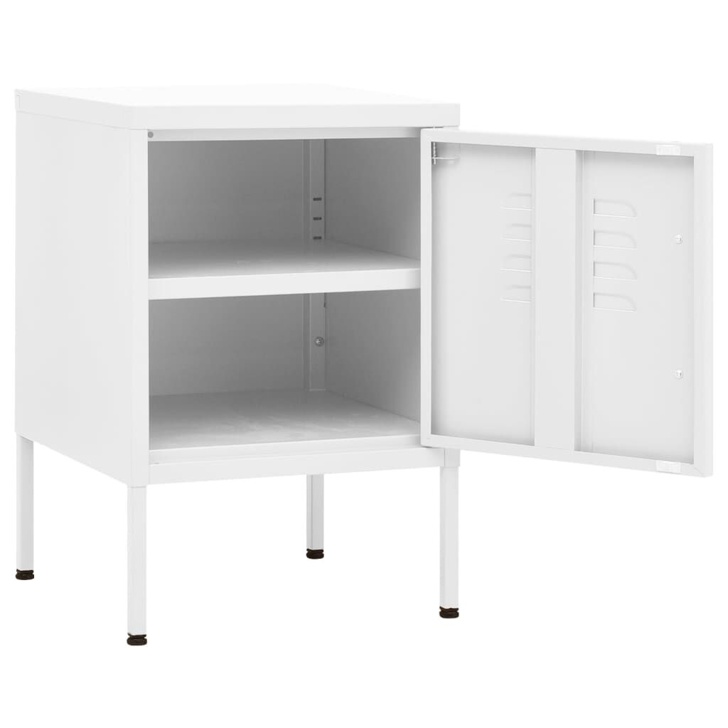 vidaXL Κομοδίνα 2 τεμ. Λευκά 35 x 35 x 51 εκ. Ατσάλινα