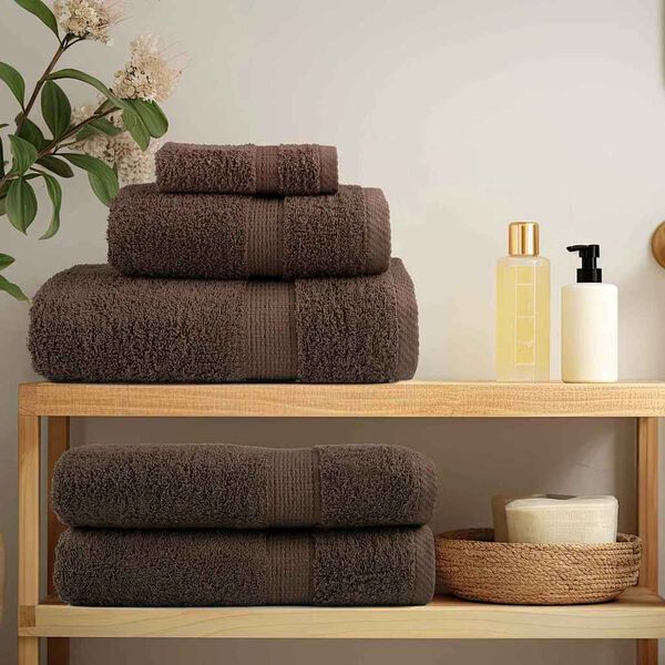 vidaXL Πετσέτες Προσώπου SOLUND 2 pcs Καφέ Βαμβάκι