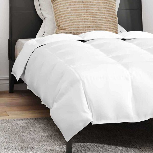 vidaXL Σετ Κουβέρτας με μαξιλάρι 2 pcs Λευκό 140 x 220 cm Πούπουλο