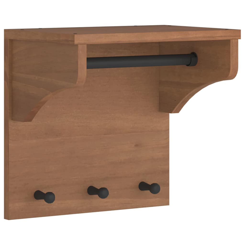 vidaXL Επίτοιχη κρεμάστρα παλτών SANDNES 43x30x42 εκ. Πεύκο μασίφ ξύλο