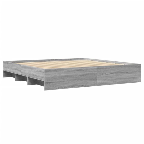 vidaXL Πλαίσιο Κρεβατιού Γκρι Sonoma 200x200 εκ. Επεξεργασμένο Ξύλο
