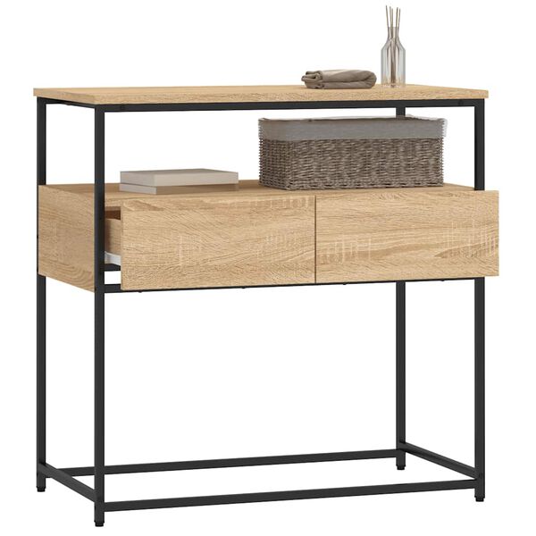 vidaXL Τραπέζι Κονσόλα Sonoma Δρυς 75x40x75 εκ. Επεξεργασμένο Ξύλο