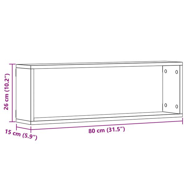 vidaXL Ράφια Τοίχου 4 τεμ σε Παλιό Ξύλο 80x15x26 εκ. Επεξεργασμένο Ξύλο