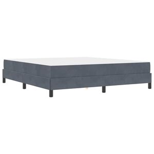 vidaXL Κρεβάτι box spring με στρώμα Σκούρο Γκρι 180 x 200 cm Βελούδο