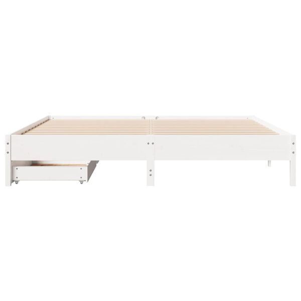 vidaXL Σκελετός Κρεβ. Χωρίς Στρώμα Λευκό 180x200 εκ Μασίφ Πεύκο