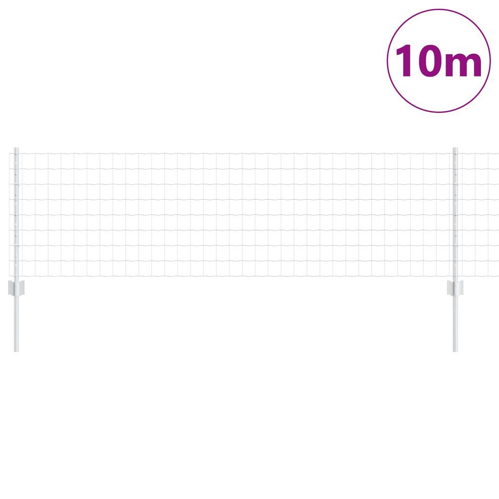 vidaXL Ευρωπαϊκή Φράχτη με 5 Πόδια Ασημί 0,6x10 μ Σίδερο