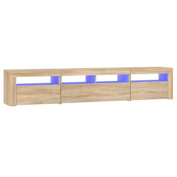 vidaXL Έπιπλο Τηλεόρασης με LED Sonoma Δρυς 210x35x40 εκ.