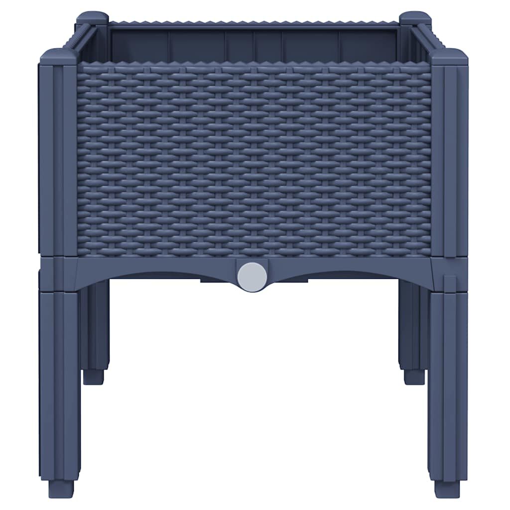 vidaXL Ζαρντινιέρα Κήπου με Πόδια Μπλε Γκρι 40x40x42 εκ. από Πολυπροπυλένιο
