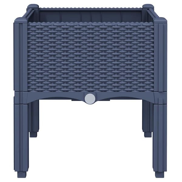 vidaXL Ζαρντινιέρα Κήπου με Πόδια Μπλε Γκρι 40x40x42 εκ. από Πολυπροπυλένιο