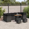 vidaXL Σετ Καναπέ Κήπου 10 pcs Μαύρο συνθετικό ρατάν
