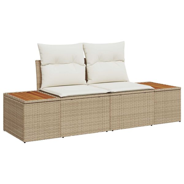 vidaXL Σετ Καναπέ Κήπου με αποθήκευση 6 pcs Μπεζ Πολυ ράταν