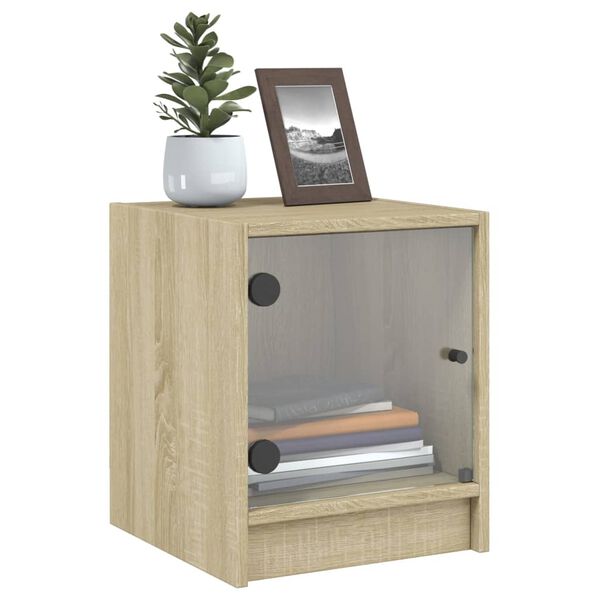 vidaXL &Kappa;&omicron;&mu;&omicron;&delta;ί&nu;&alpha; &mu;&epsilon; &Gamma;&upsilon;ά&lambda;&iota;&nu;&epsilon;&sigmaf; &Pi;ό&rho;&tau;&epsilon;&sigmaf; 2 &tau;&epsilon;&mu;. Sonoma &Delta;&rho;&upsilon;&sigmaf; 35x37x42 &epsilon;&kappa;.