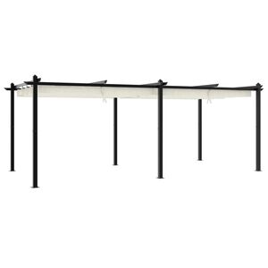 vidaXL Πέργκολα Κήπου με Πτυσσόμενη Οροφή Κρεμ 3 x 6 μ. Αλουμίνιο