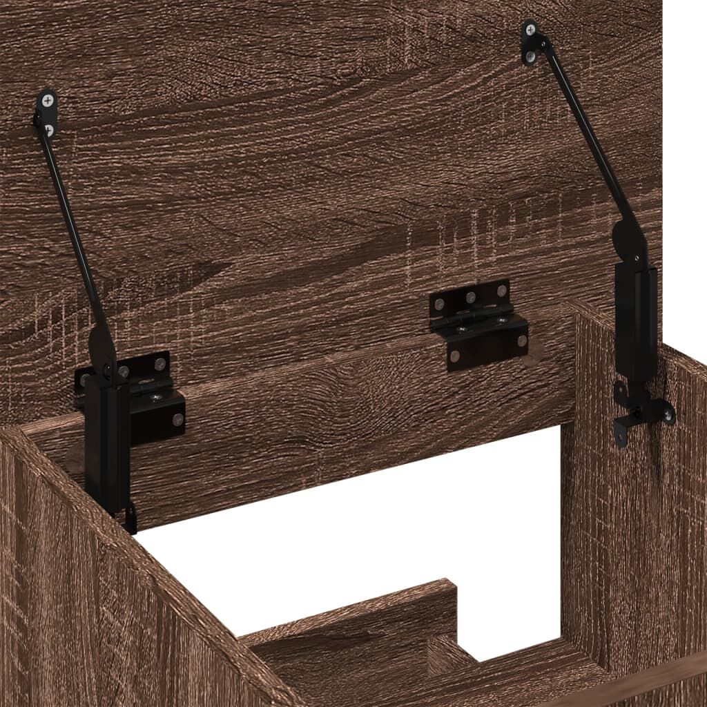 vidaXL Αναλόγιο με Ροδάκια & Συρτάρι Καφέ Δρυς 55x55x107εκ. Επεξ. Ξύλο