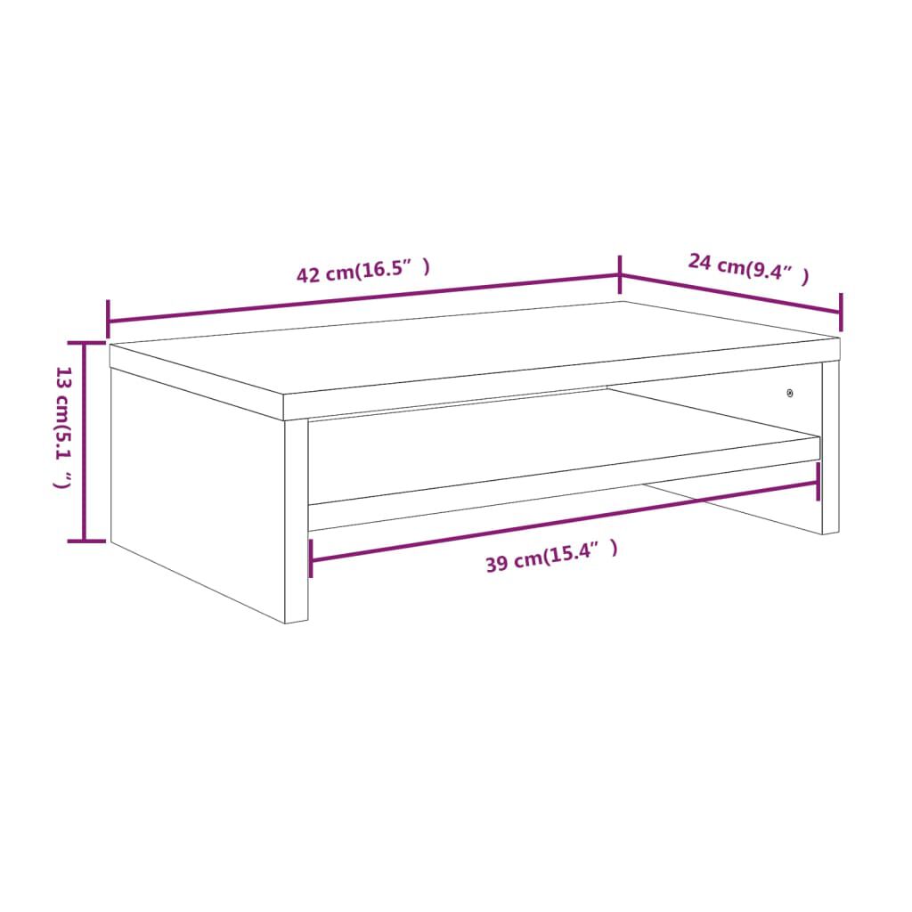 vidaXL Βάση Οθόνης Γκρι Sonoma 42 x 24 x 13 εκ. από Επεξεργασμένο Ξύλο
