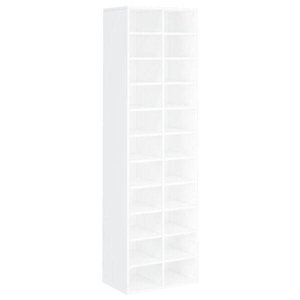 vidaXL Παπουτσοθήκη Λευκή 54 x 34 x 183 εκ. από Επεξεργασμένο Ξύλο