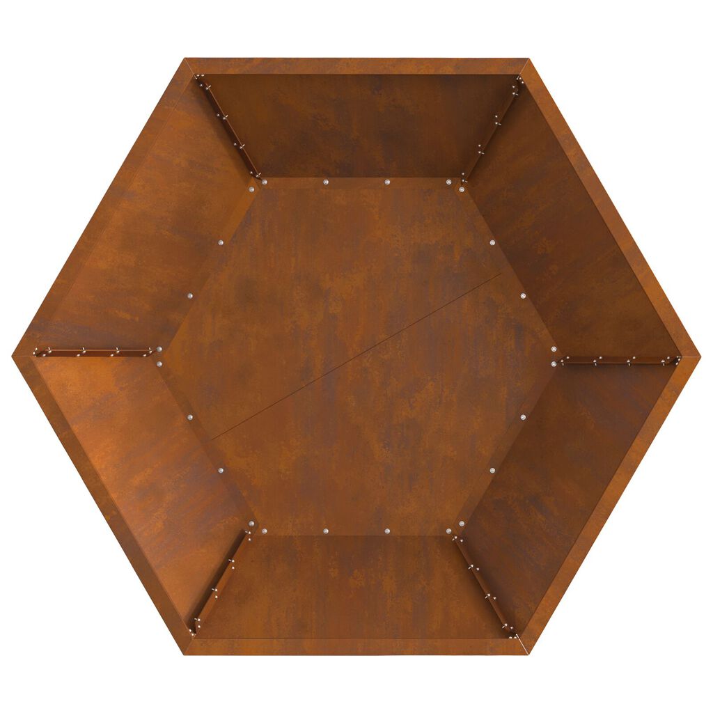 vidaXL Εστία Φωτιάς Εξαγωνική 100x100x28 εκ Ανθεκτικό Ατσάλι