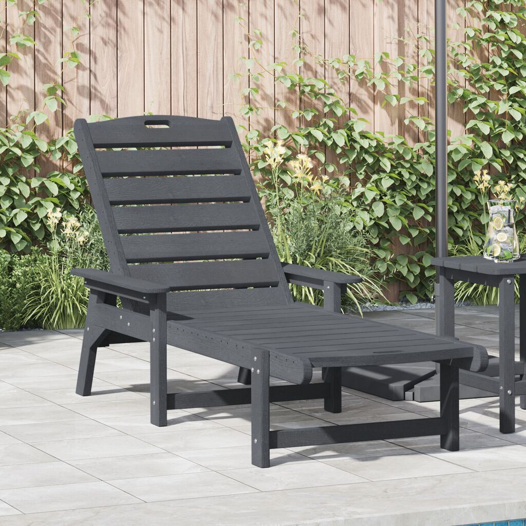 vidaXL Ξαπλώστρα Ανοιχτό γκρι 53x162x98.5 εκ. HDPE