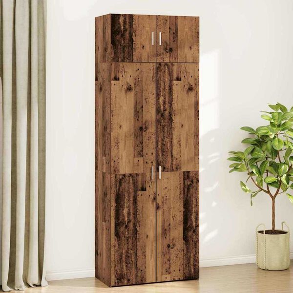 vidaXL Ντουλάπι αποθήκευσης Παλαιό ξύλο 80 x 42.5 x 225 εκ