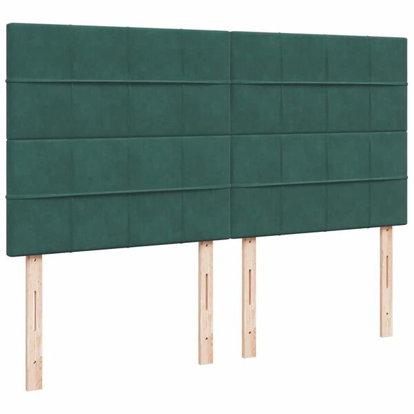 vidaXL Οθωμανικό κρεβάτι με στρώματα&LEDs Dark Green 180x200cm Velvet