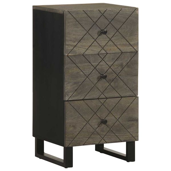 vidaXL Σκευοθήκη μαύρο 40x33x75 cm μασίφ ξύλο Μάνγκο