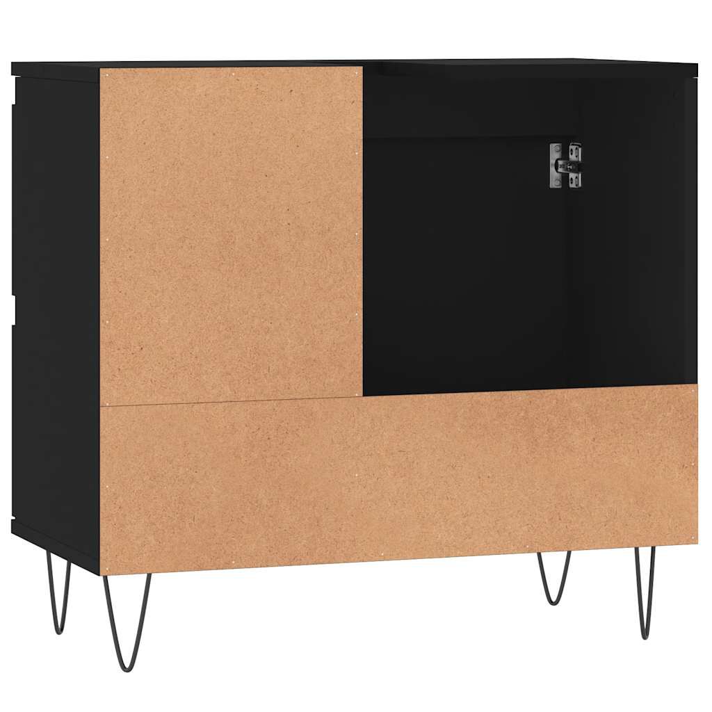 vidaXL Ντουλάπι Μπάνιου Μαύρο 65x33x60 εκ. Επεξεργασμένο Ξύλο