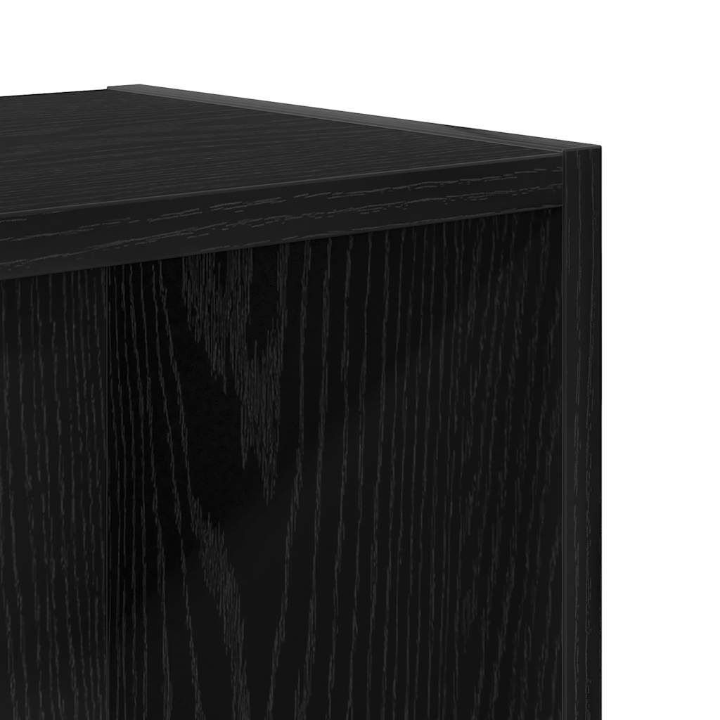 vidaXL Βιβλιοθήκη Μαύρη Δρυς 31x24x52 cm Κατασκευασμένο ξύλο