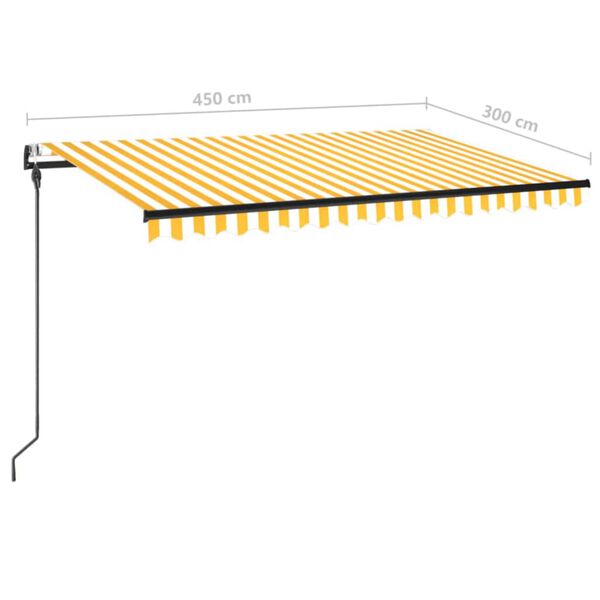 vidaXL Τέντα Συρόμενη Αυτόματη Kίτρινο / Λευκό 450 x 300 εκ.