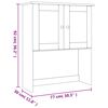 vidaXL Πάνω Ντουλάπι-Βιτρίνα ALTA Λευκό 77x30x92 εκ. Μασίφ Ξύλο Πεύκου