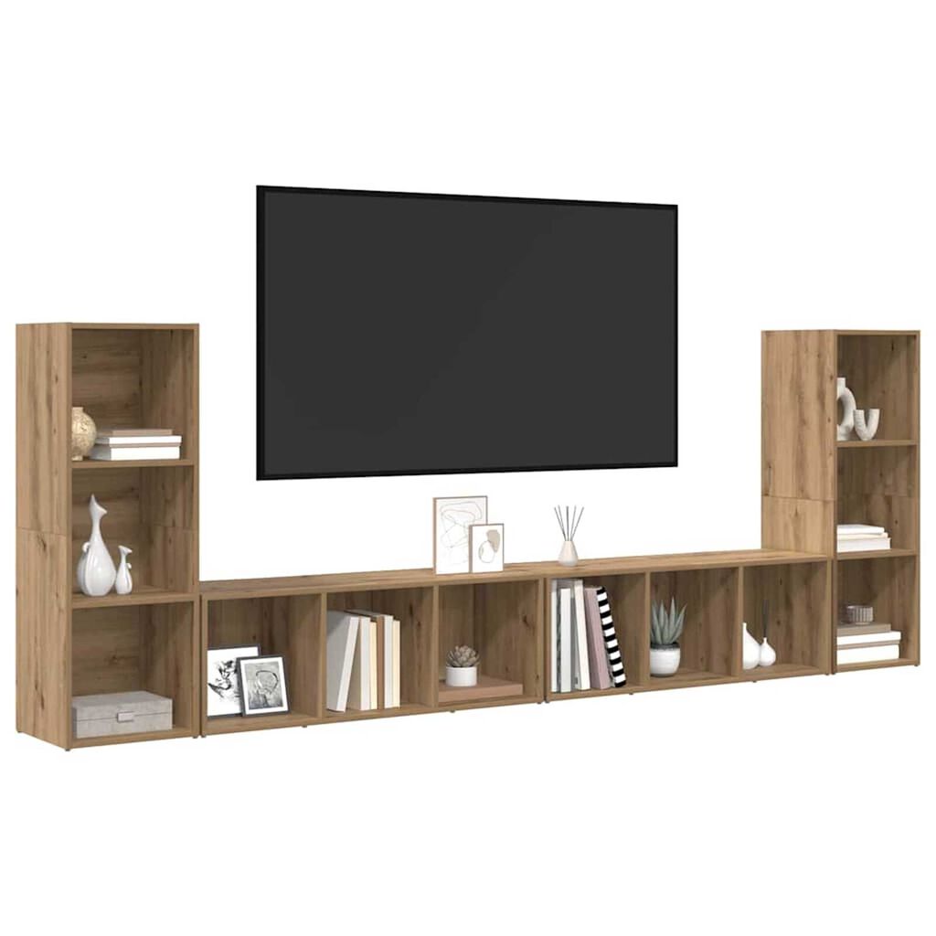 vidaXL Ντουλάπι TV 4 pcs artisan δρυς 37 x 35 x 107.5 εκ