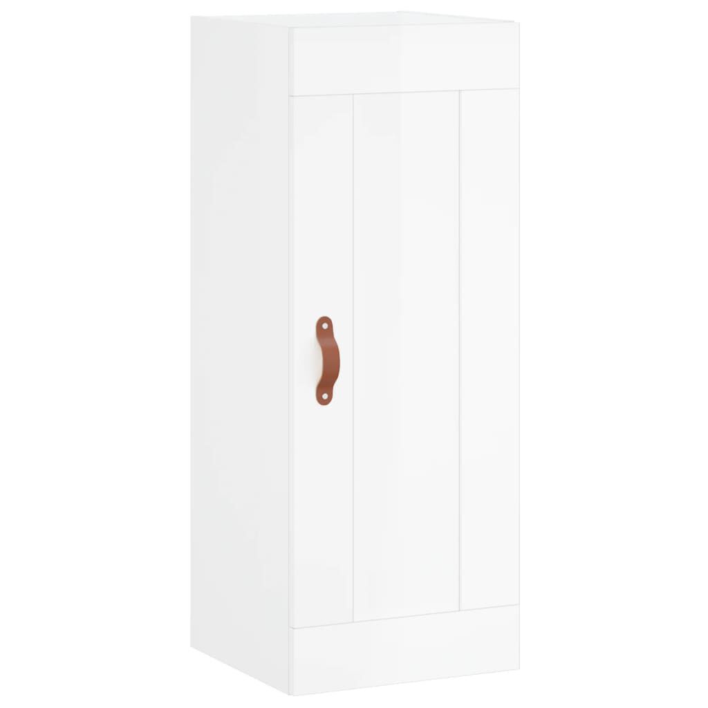 vidaXL Ντουλάπι Γυαλ. Λευκό 34,5 x 34 x 180 εκ. από Επεξεργασμένο Ξύλο
