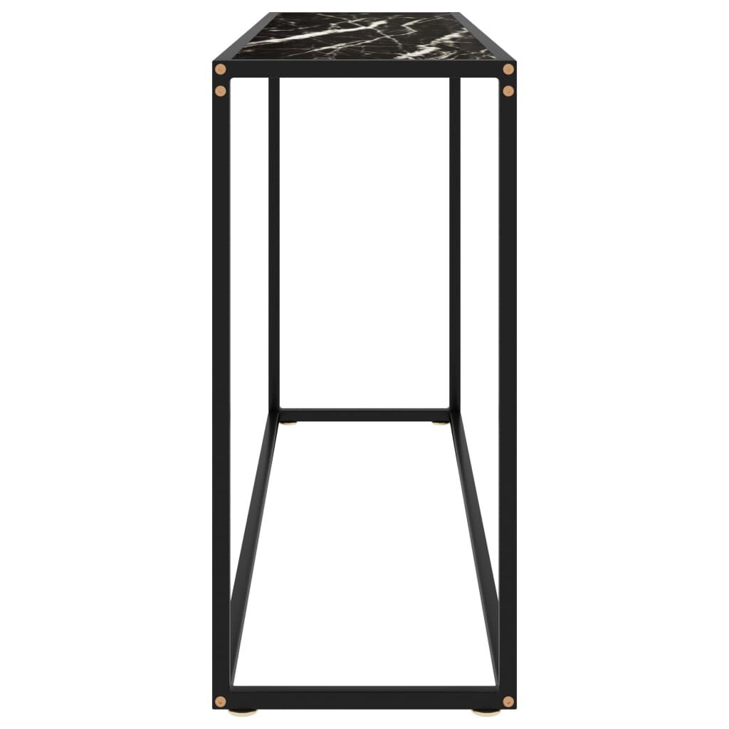 vidaXL Τραπέζι Κονσόλα Μαύρο 120 x 35 x 75 εκ. από Ψημένο Γυαλί