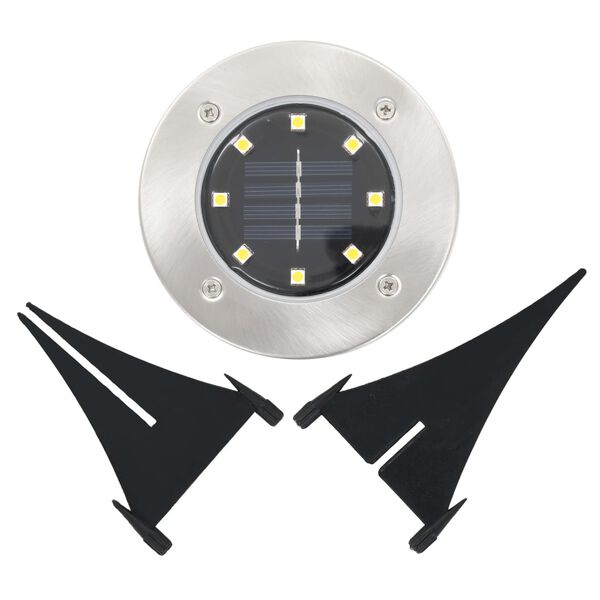 vidaXL Σποτ Ηλιακά Χωνευτά - Καρφωτά LED 8 τεμ. Θερμό Λευκό
