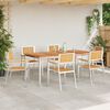 vidaXL Σέτ φαγητού για κήπο 7 pcs Καφέ Μασίφ ξύλο teak