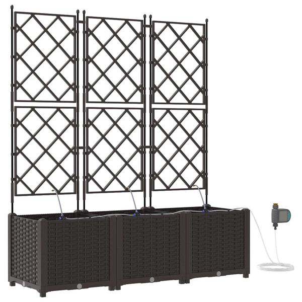 vidaXL Ζαρντινιέρες κήπου Καφέ 120 x 40 x 142 cm Ατσάλι