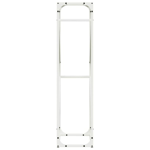 vidaXL Ράφι για καυσόξυλα Λευκό 40x25x100 εκ. Ατσάλι ψυχρής έλασης