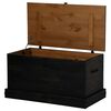 vidaXL Σεντούκι αποθήκευσης HALDEN Μαύρο 91x48x47cm Στερεό ξύλο πεύκου