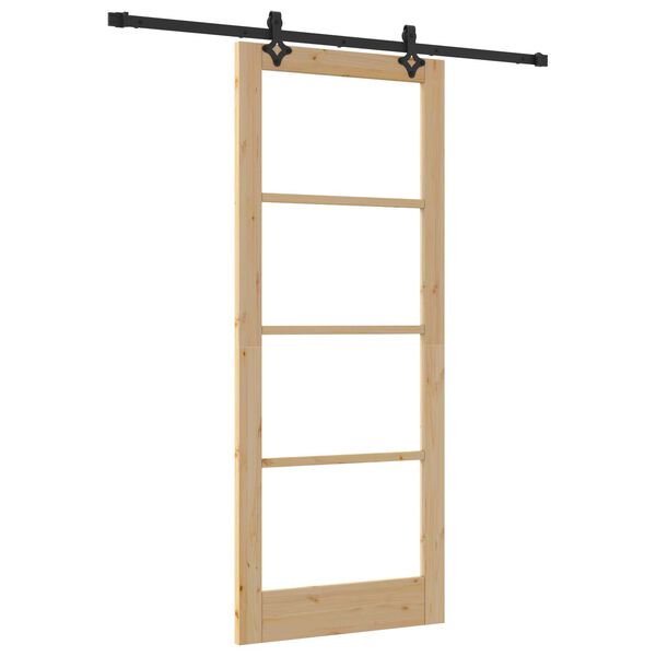 vidaXL Συρόμενη Πόρτα ORKDAL Καφέ 86 x 211 cm Ξύλο και μέταλλο