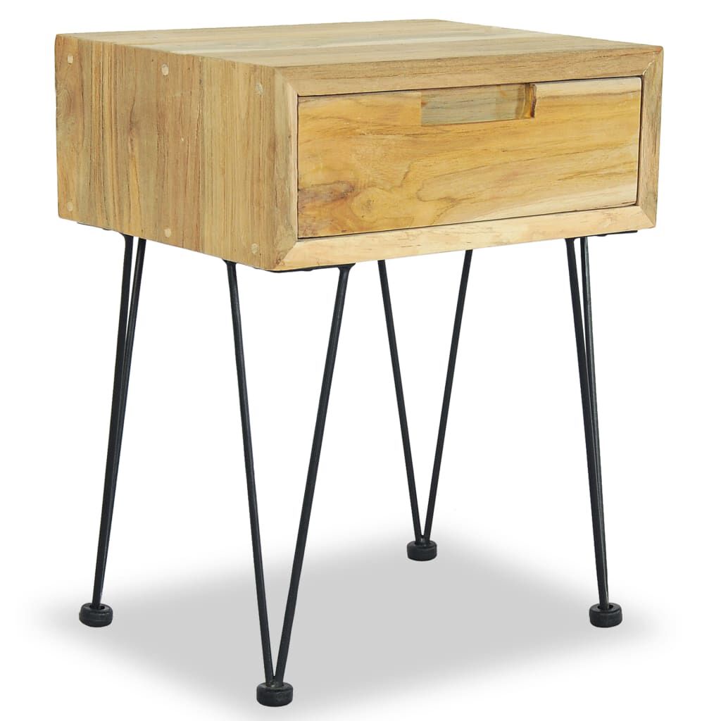 vidaXL Κομοδίνα 2 τεμ. 40 x 30 x 50 εκ. από Μασίφ Ξύλο Teak