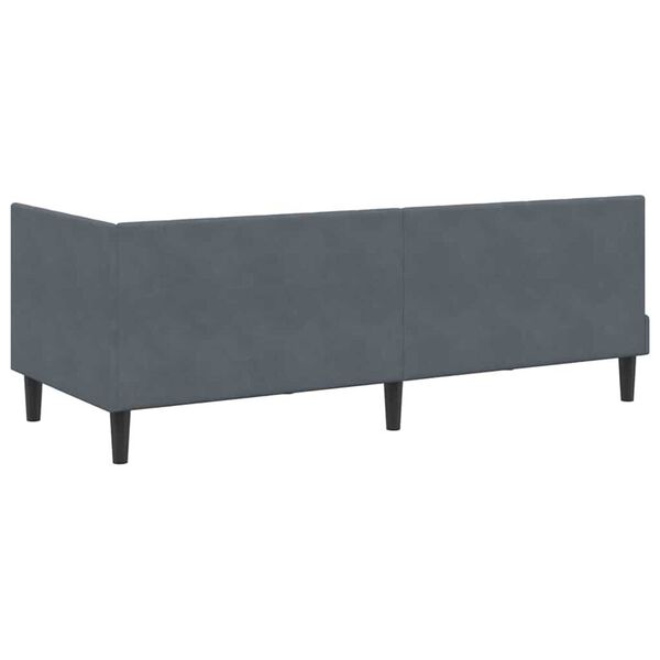 vidaXL Κρεβάτι Γωνίας με στρώμα Σκούρο γκρι 80 x 200 cm Βελούδο