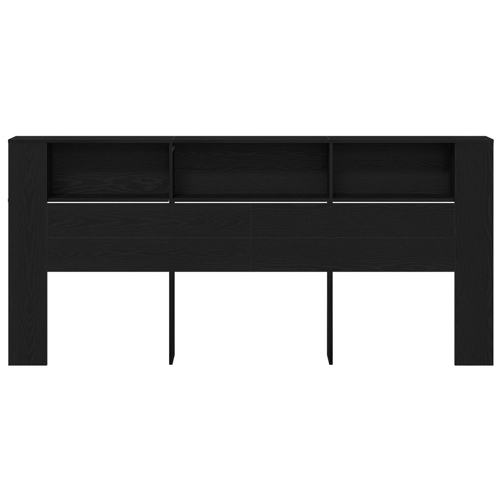 vidaXL Κεφαλάρι Ντουλάπα Μαύρη Δρυς 220x18,5x104,5 εκ