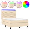 vidaXL &Kappa;&rho;&epsilon;&beta;ά&tau;&iota; Boxspring &mu;&epsilon; &Sigma;&tau;&rho;ώ&mu;&alpha; & LED &Kappa;&rho;&epsilon;&mu; 140x190 &epsilon;&kappa;. &Upsilon;&phi;&alpha;&sigma;&mu;ά&tau;&iota;&nu;&omicron;
