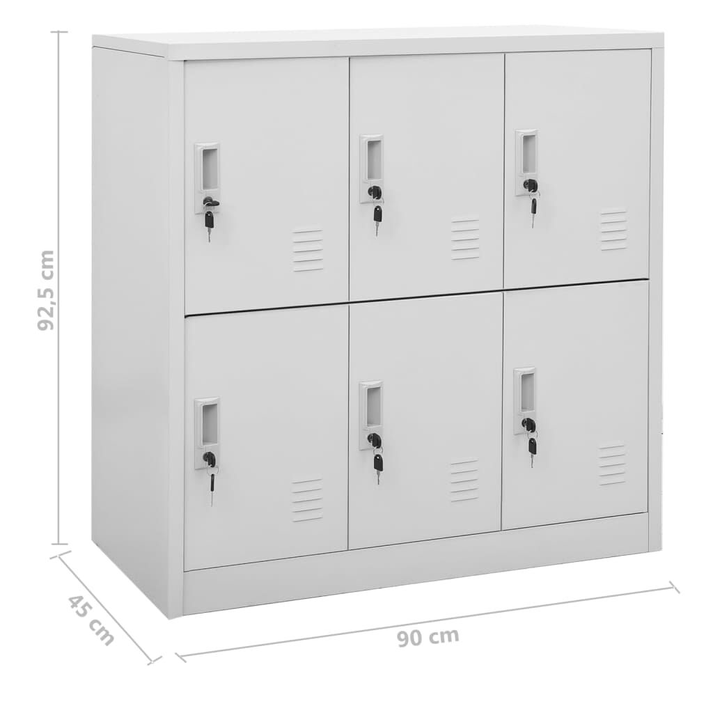 vidaXL Φοριαμοί 2 τεμ. Ανοιχτό Γκρι 90 x 45 x 92,5 εκ. Ατσάλινοι