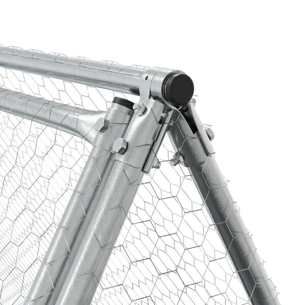 vidaXL Κλουβί Κουνελιών Ασημί 200x105x91 εκ. από Γαλβανισμένο Χάλυβα