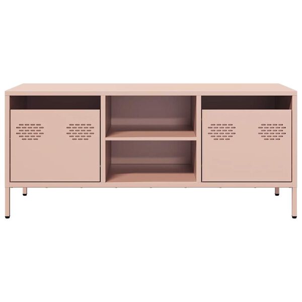 vidaXL Έπιπλο Τηλεόρασης Ροζ 101,5x39x43,5 εκ. Ατσάλι Ψυχρής Έλασης